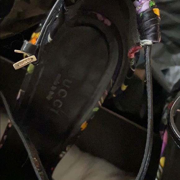 Gucci Black Flora Satin heels (7) - Picture 3 of 7